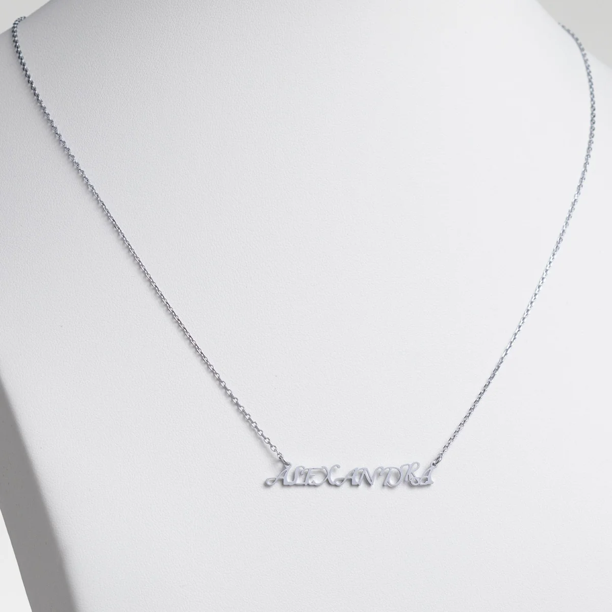 Stainless Steel Fancy Script Uppercase Name Necklace - Image 3