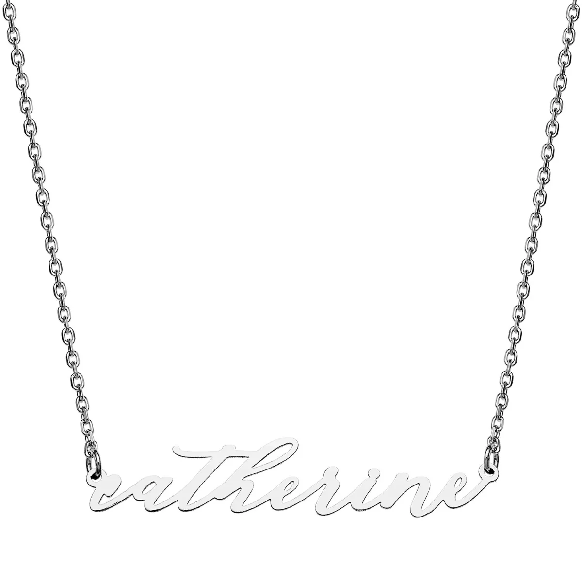 Stainless Steel Handwritten Lowercase Script Name Necklace - Image 2