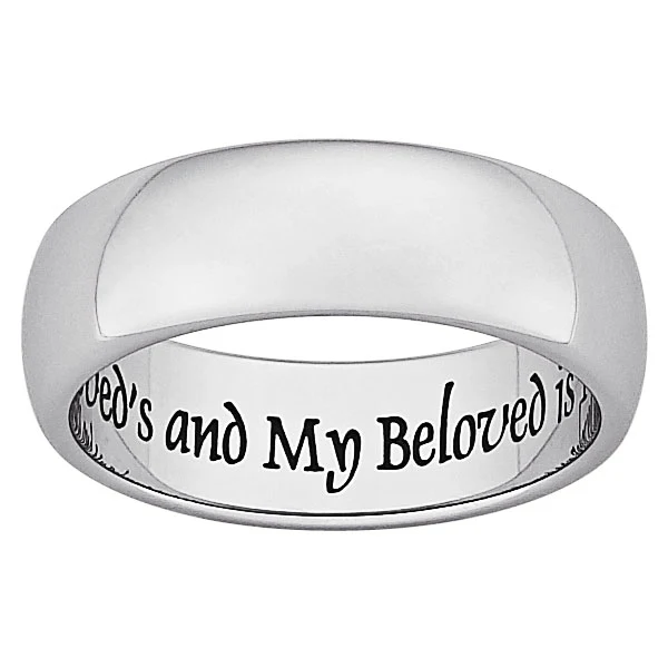 Stainless Steel Laser Inscribed My Beloved Band Ring
