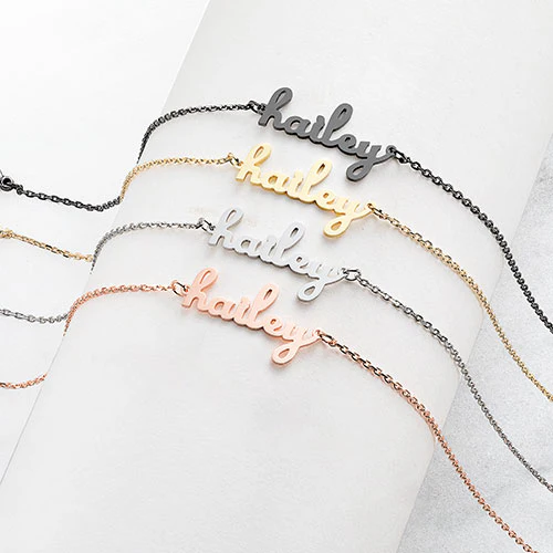 Stainless Steel Lowercase Script Name Anklet