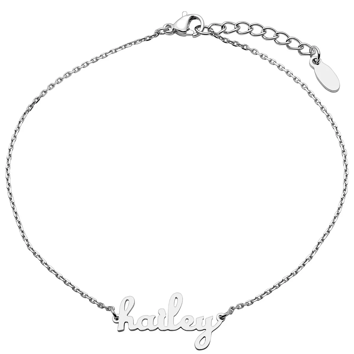 Stainless Steel Lowercase Script Name Anklet - Image 2