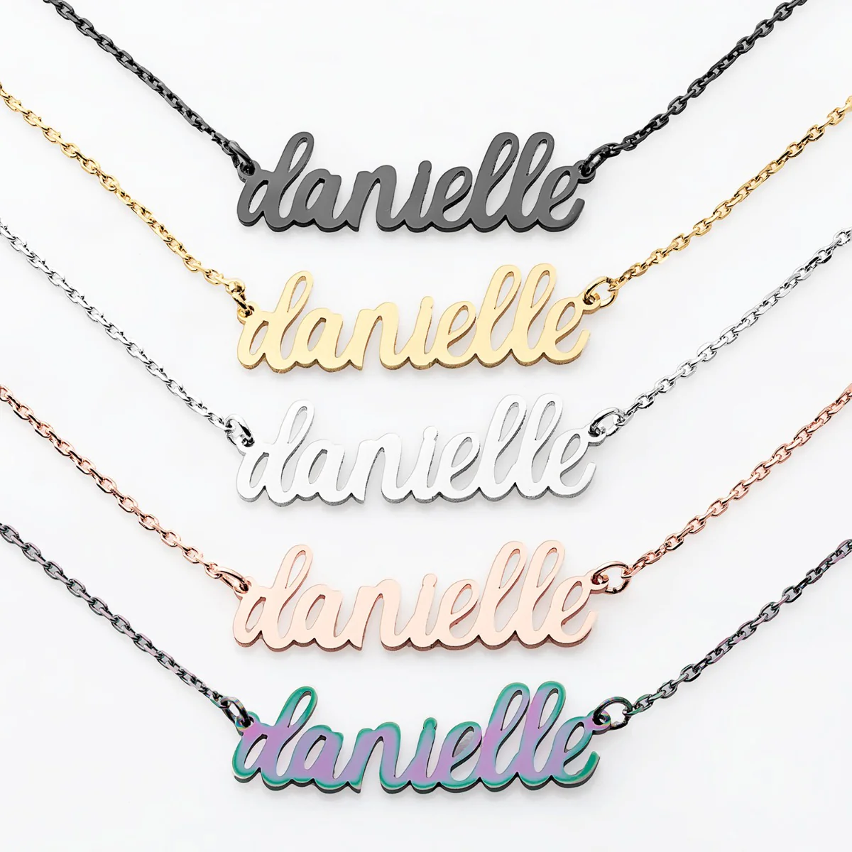 Stainless Steel Lowercase Script Name Necklace - Image 6