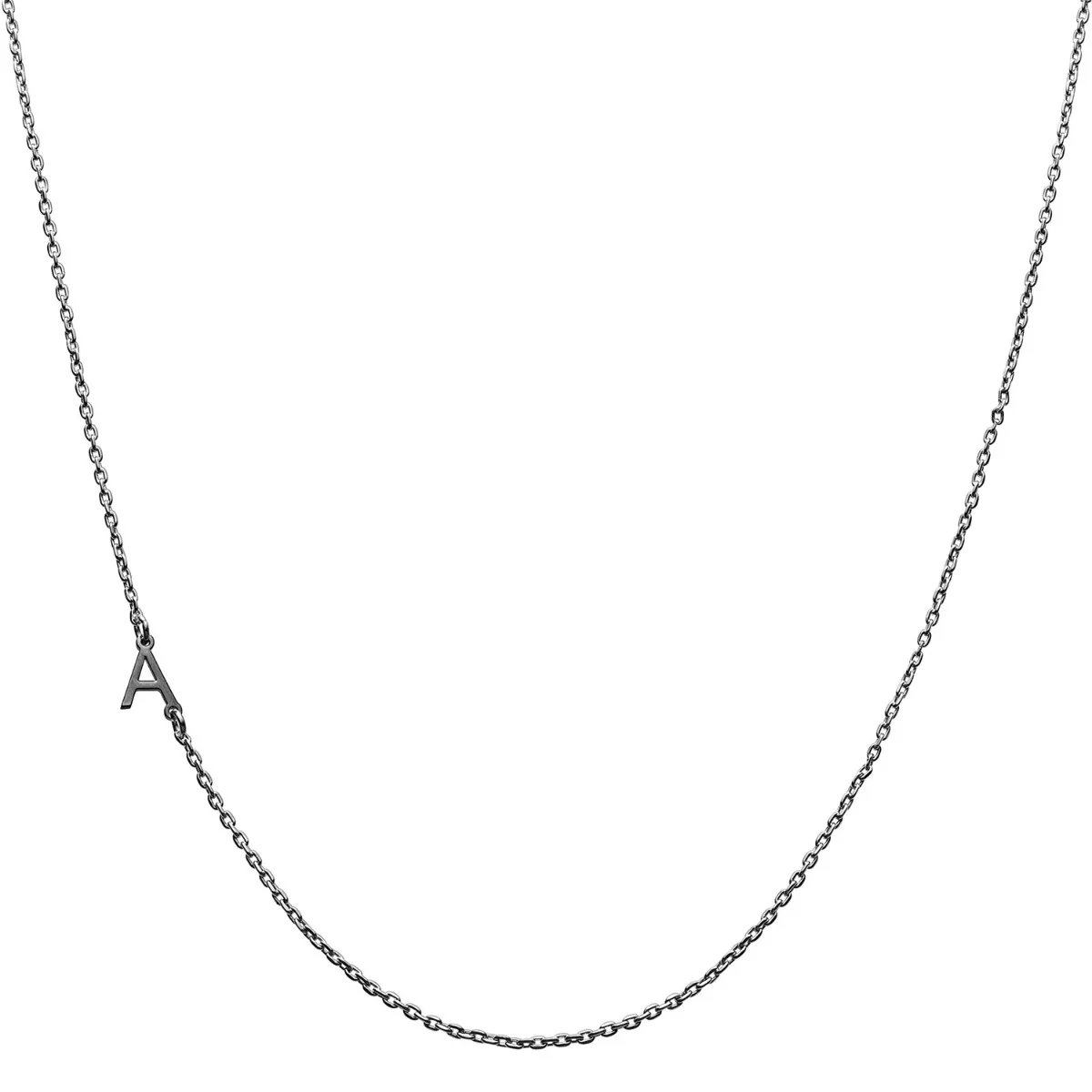 Stainless Steel Mini Initial Asymmetrical Station Necklace - Image 5