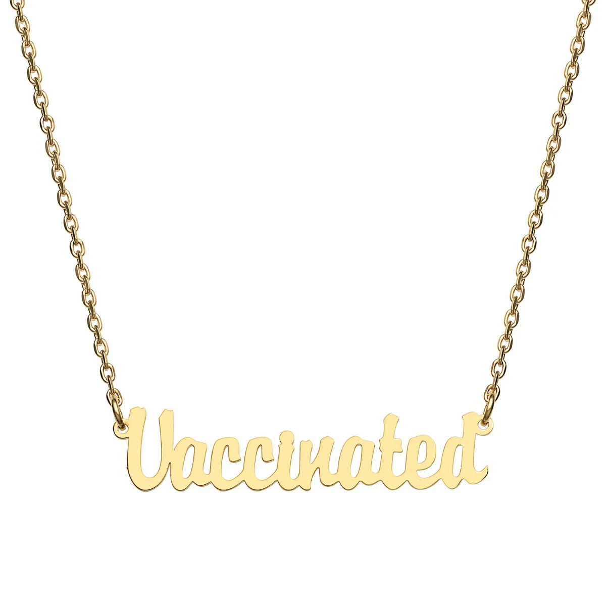 Stainless Steel Mini Script Vaccinated Necklace - Image 4