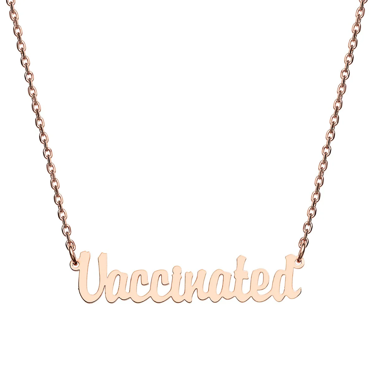 Stainless Steel Mini Script Vaccinated Necklace - Image 5
