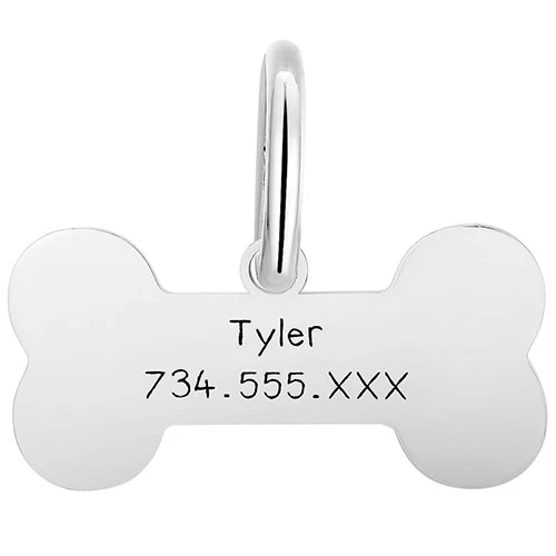 Stainless Steel Personalized Engraved Cut-out Bone Pet Tag - Image 4