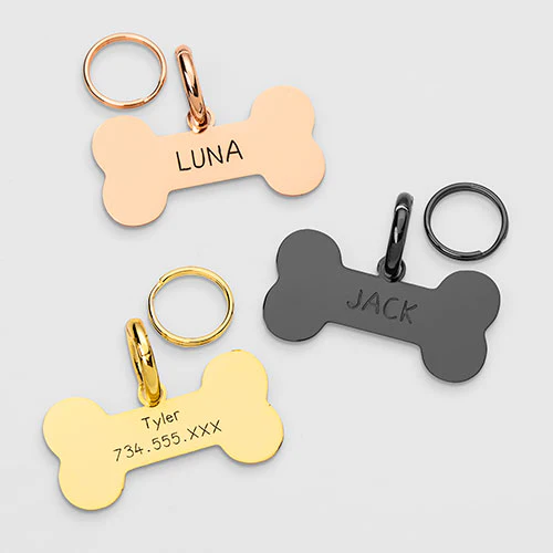 Stainless Steel Personalized Engraved Cut-out Bone Pet Tag - Image 5