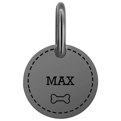 Stainless Steel Personalized Engraved Disc with Bone Pet Tag - Image 11