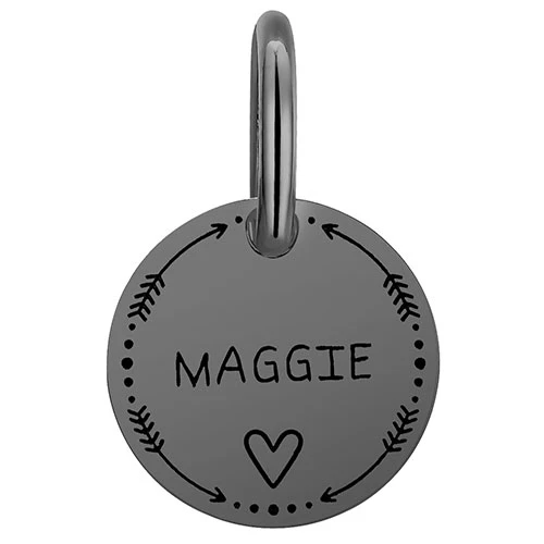 Stainless Steel Personalized Engraved Disc with Heart Pet Tag - Image 11