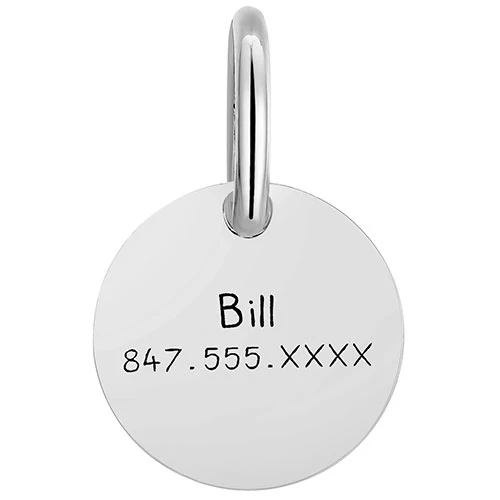 Stainless Steel Personalized Engraved Disc with Heart Pet Tag - Image 4