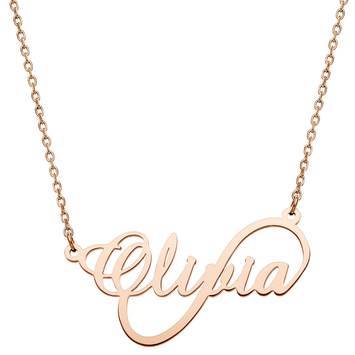 Stainless Steel Script Name Infinity Necklace - Image 4