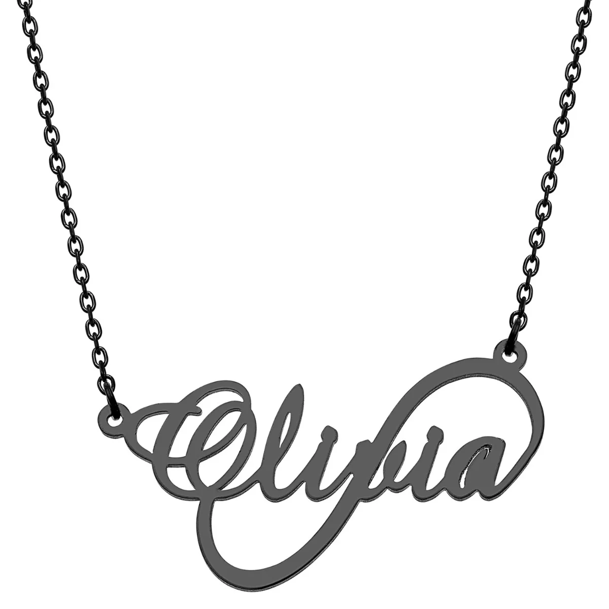 Stainless Steel Script Name Infinity Necklace - Image 6