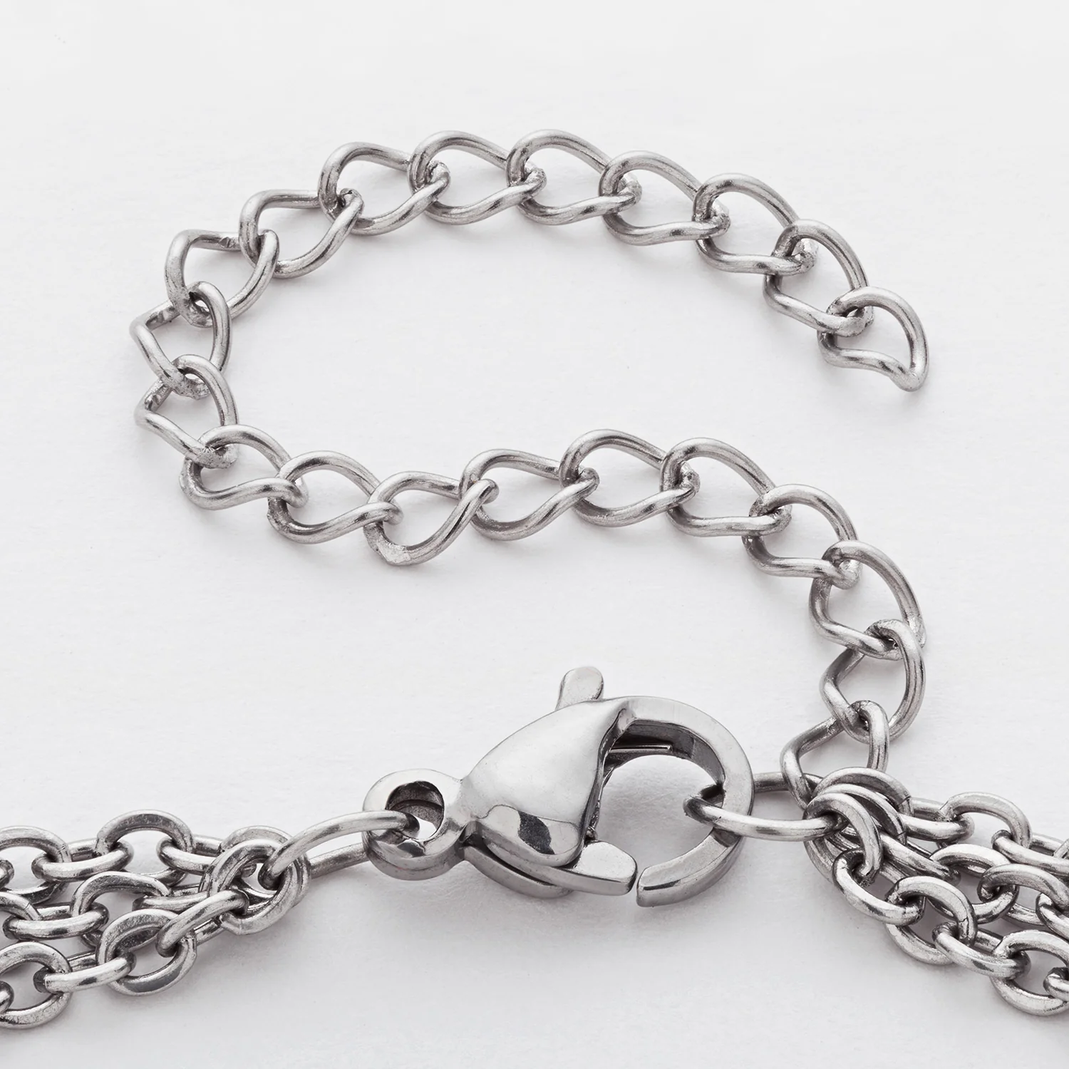 Stainless Steel Pearls and Engravable Disc Layered Necklace - Image 3