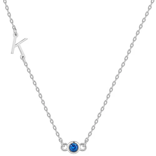 Station Initial and Birthstone Necklace - Image 2