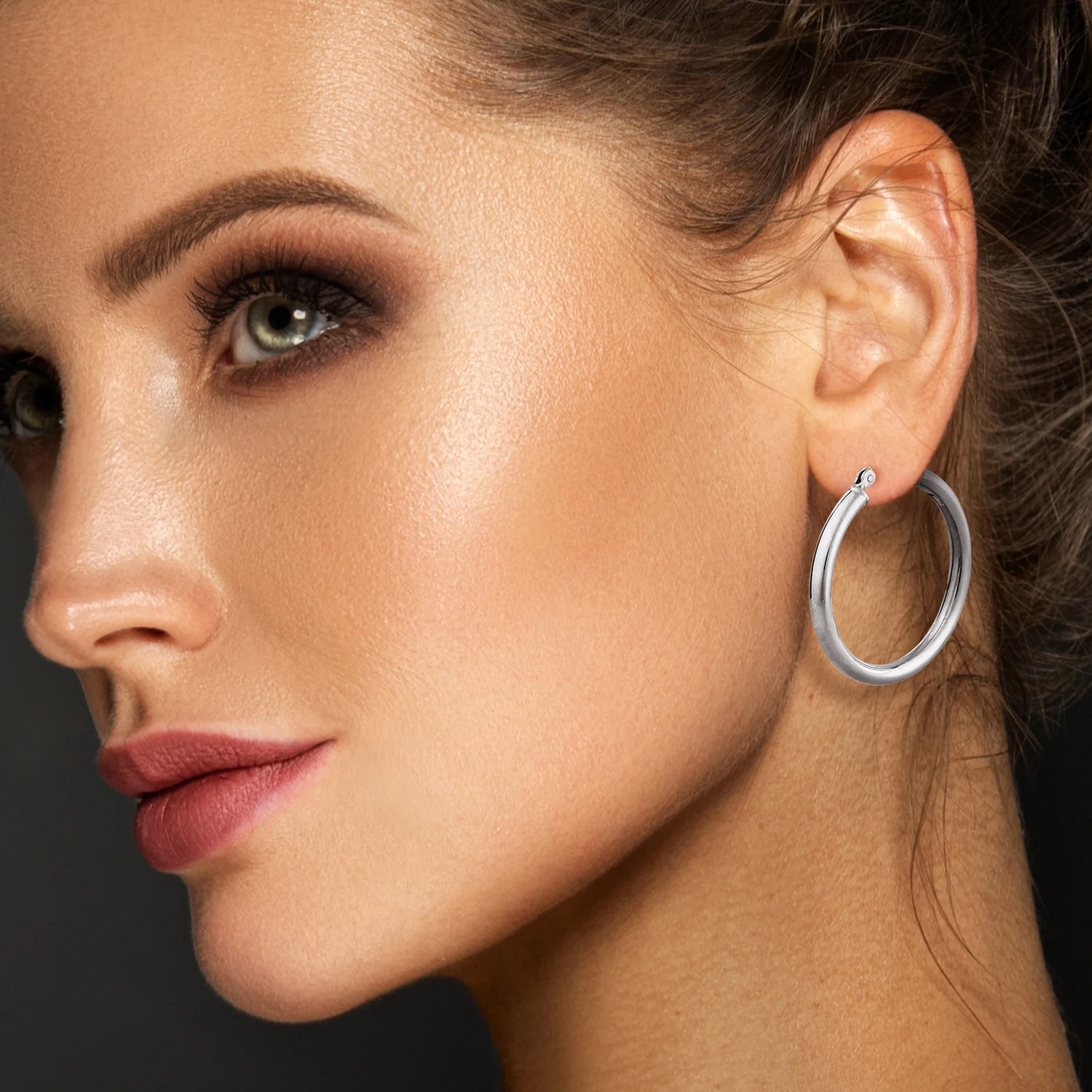 Sterling Silver 30mm Hoop Earring - Image 3