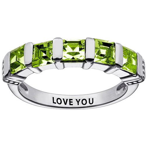 Sterling Silver 5 Stone August Birthstone Ring