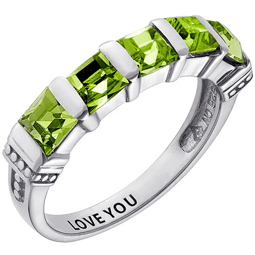 Sterling Silver 5 Stone August Birthstone Ring - Image 2