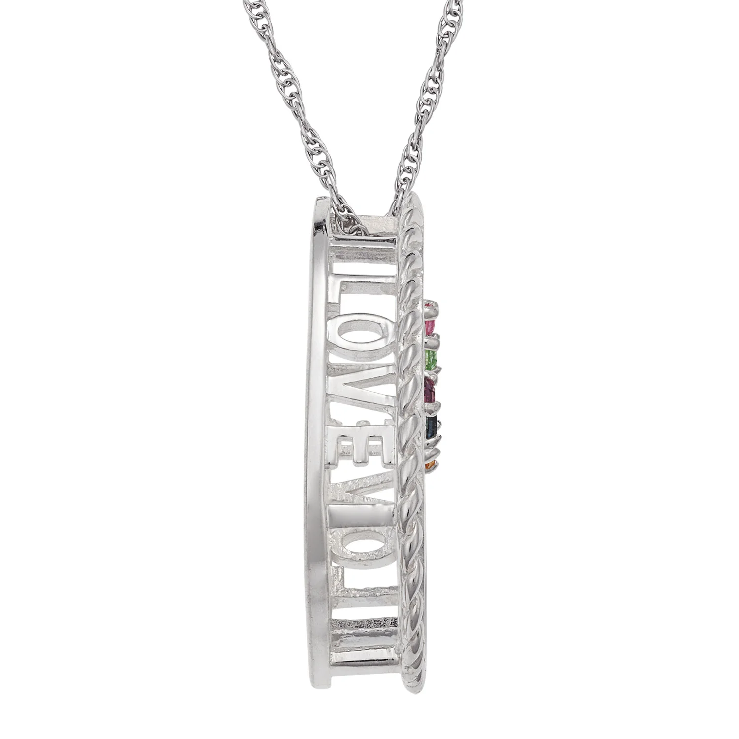 Sterling Silver Birthstone Family Tree Necklace - Image 4