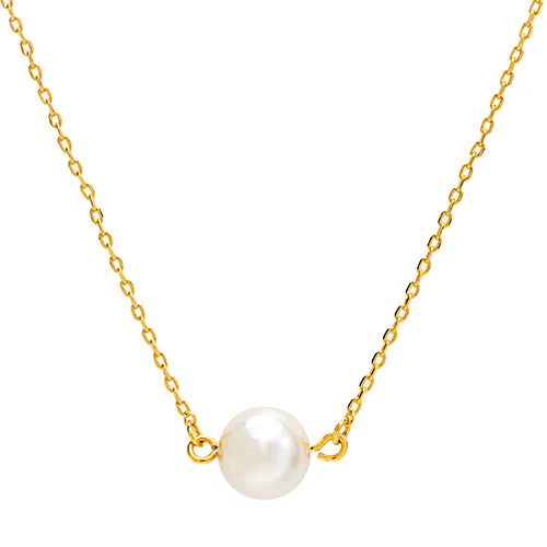Sterling Silver Birthstone Pearl Station Necklace - Image 4