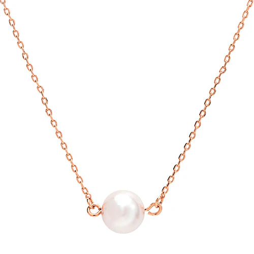 Sterling Silver Birthstone Pearl Station Necklace - Image 6