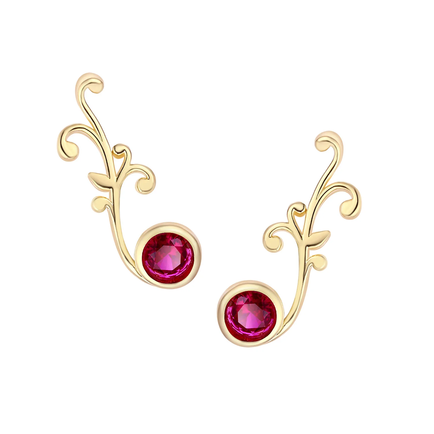 Sterling Silver Birthstone Vine Crawler Earrings - Image 4