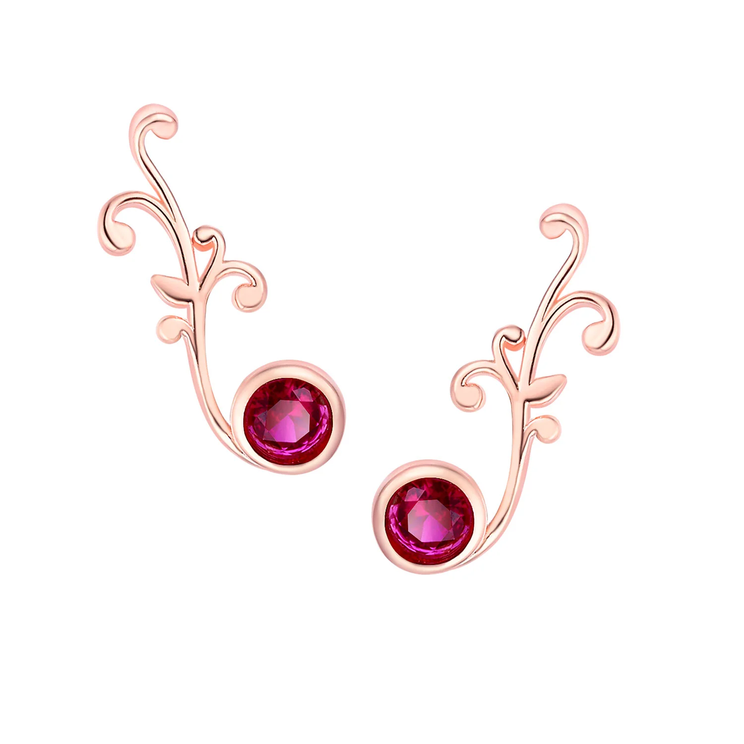 Sterling Silver Birthstone Vine Crawler Earrings - Image 5