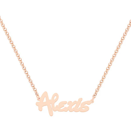 Sterling Silver Bold Script Name with Free Hoop Earrings - Image 6