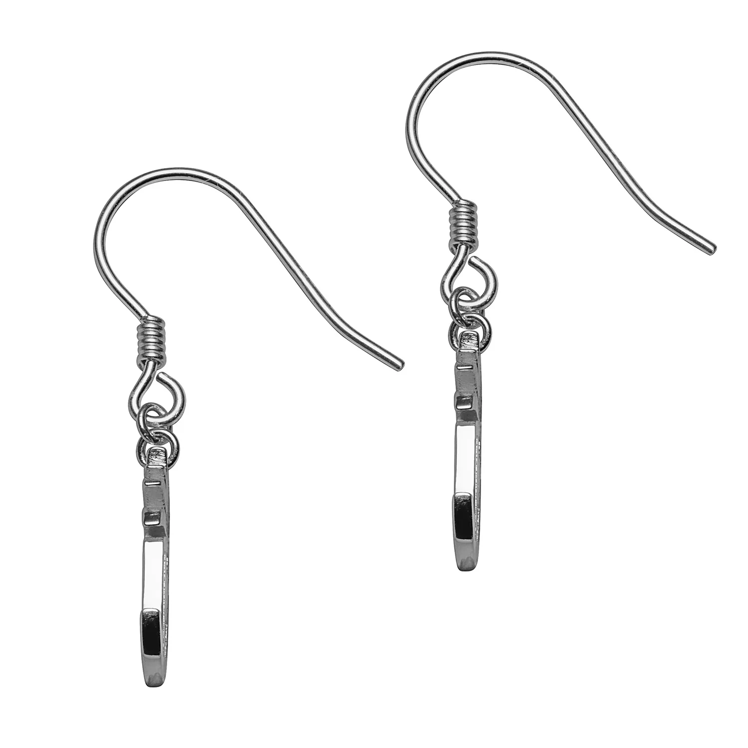 Sterling Silver Circle Monogram with Pineapple Top Dangle Earring - Image 2