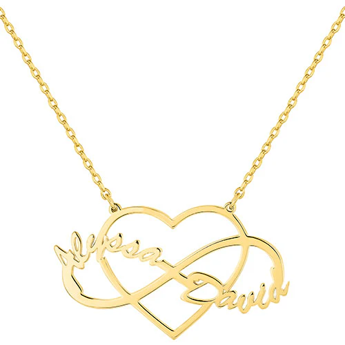 Sterling Silver Couples Infinity Heart Pendant - Image 4