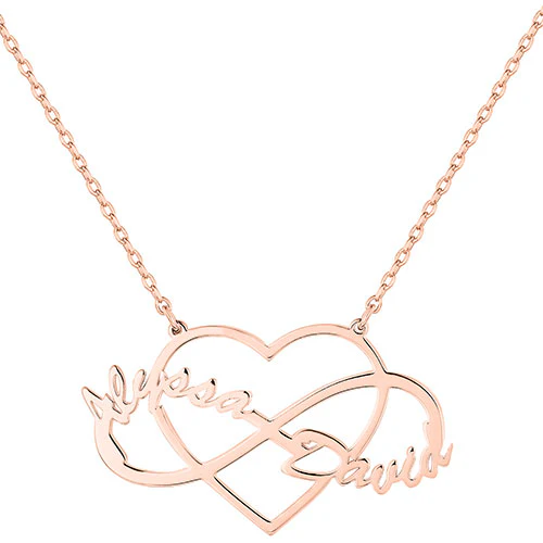 Sterling Silver Couples Infinity Heart Pendant - Image 6