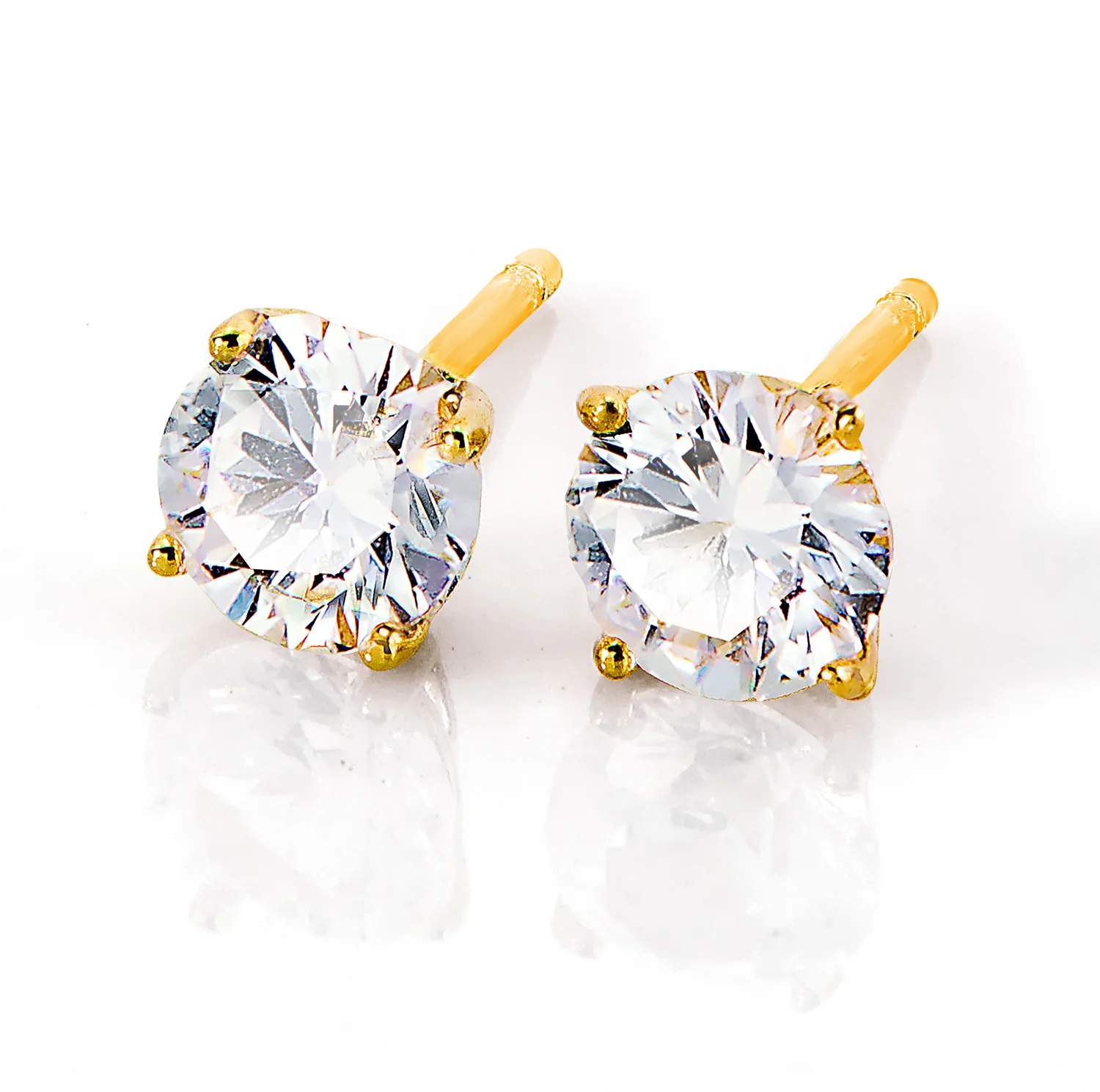 Sterling Silver Created White Sapphire Earrings - Image 4