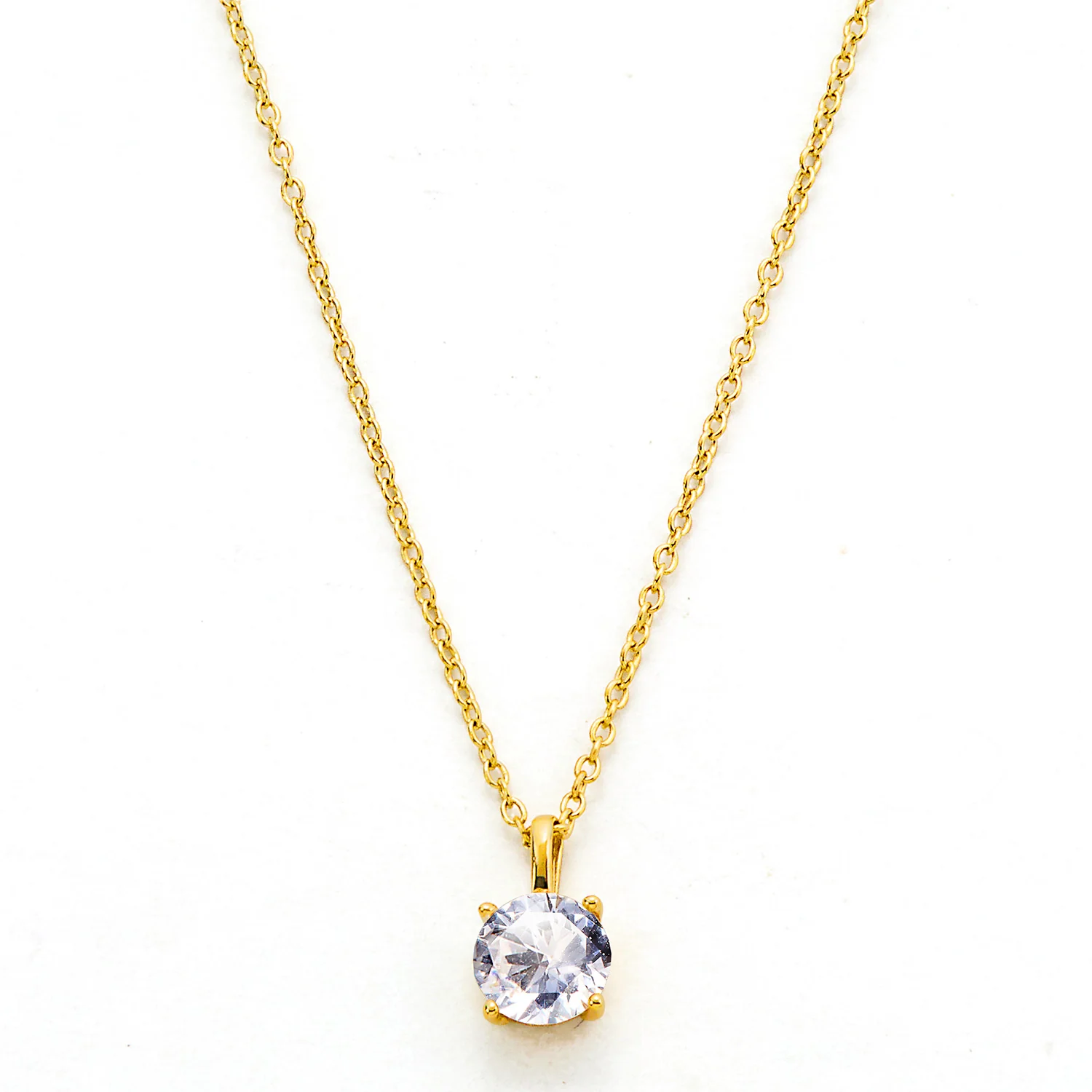 Sterling Silver Created White Sapphire Necklace - Image 4