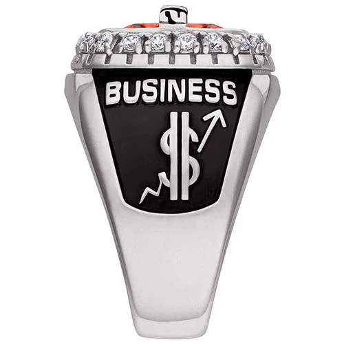 Men's Sterling Silver CZ Pave Setting Birthstone Personalized Year Class Ring - Image 3