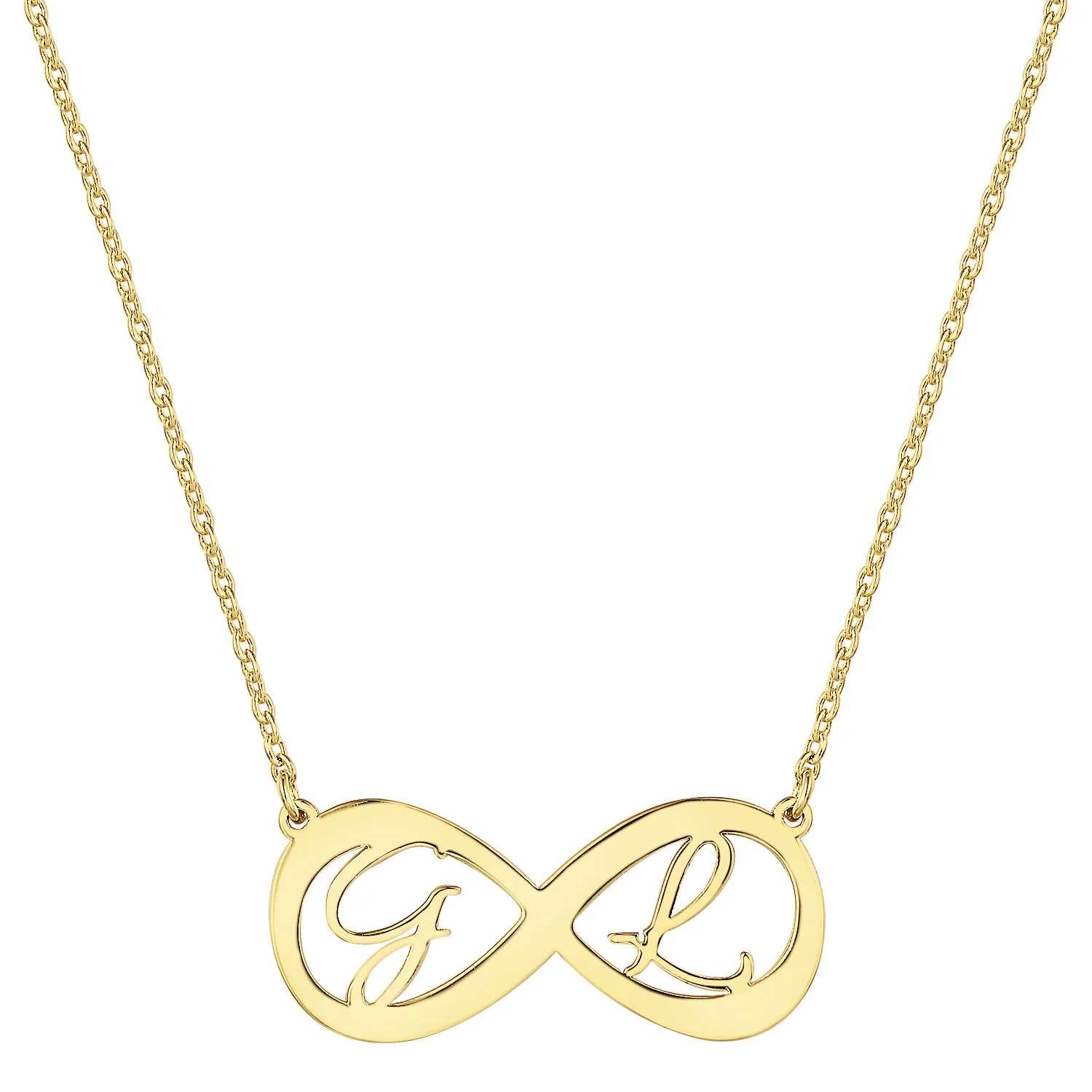 Sterling Silver Double Initial Infinity Necklace - Image 4
