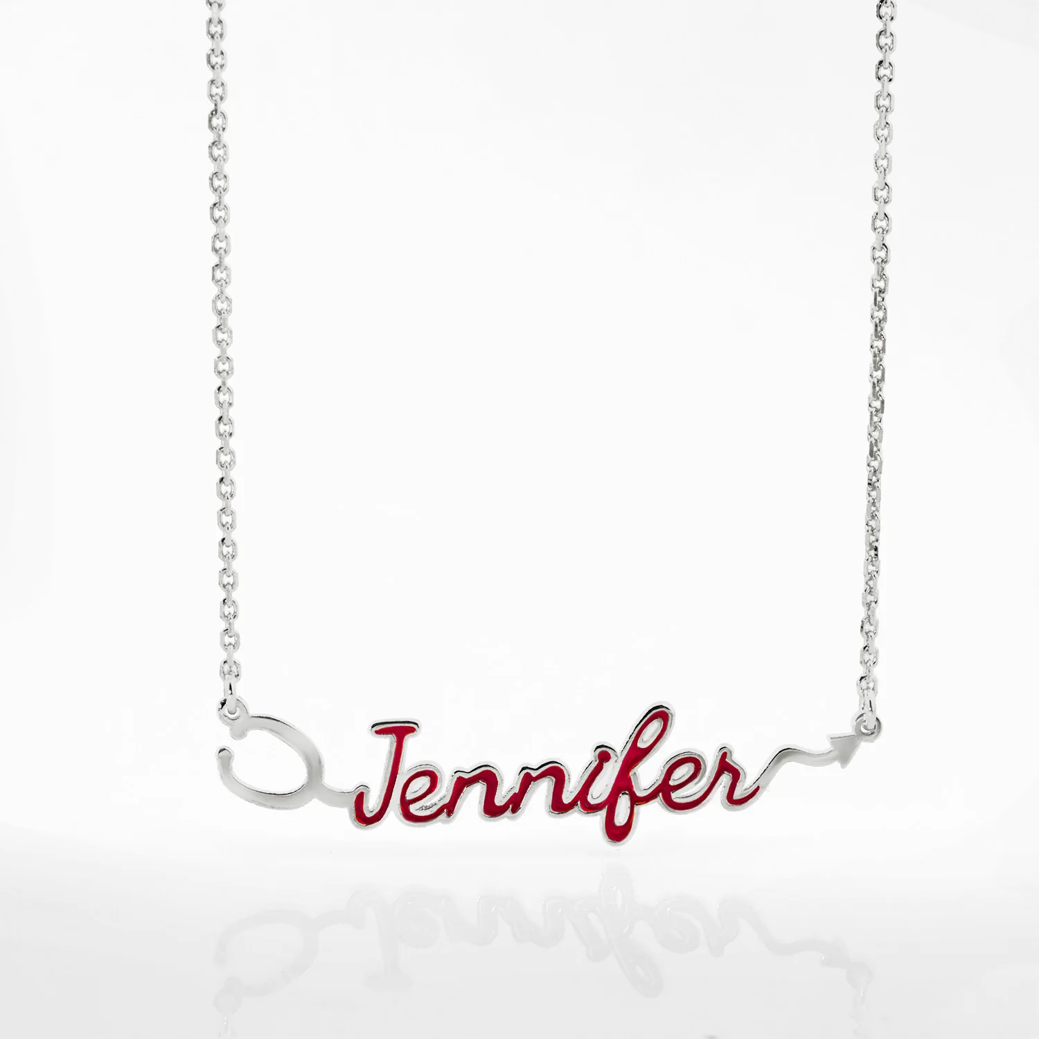 Sterling Silver Enamel Script Name Stethoscope Necklace - Image 4