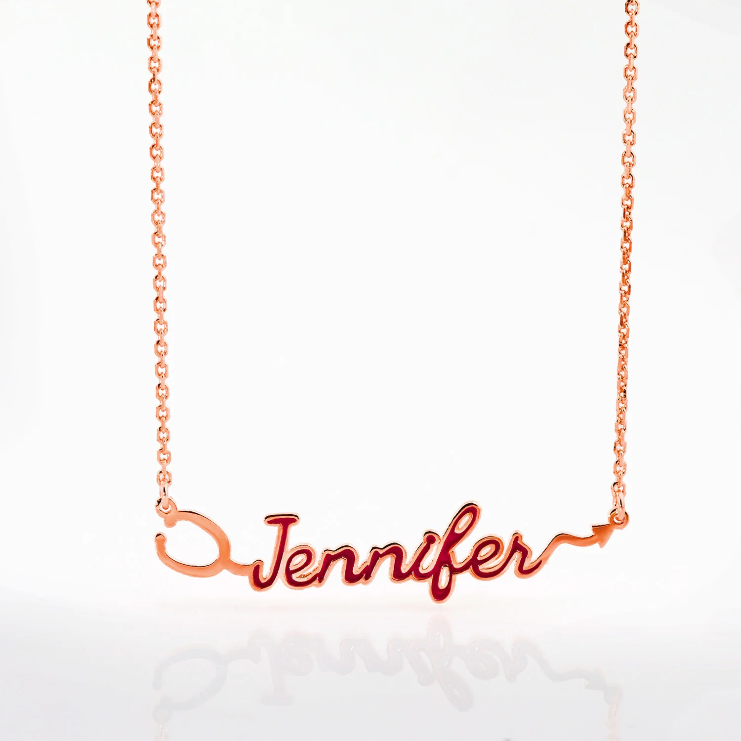 Sterling Silver Enamel Script Name Stethoscope Necklace - Image 5