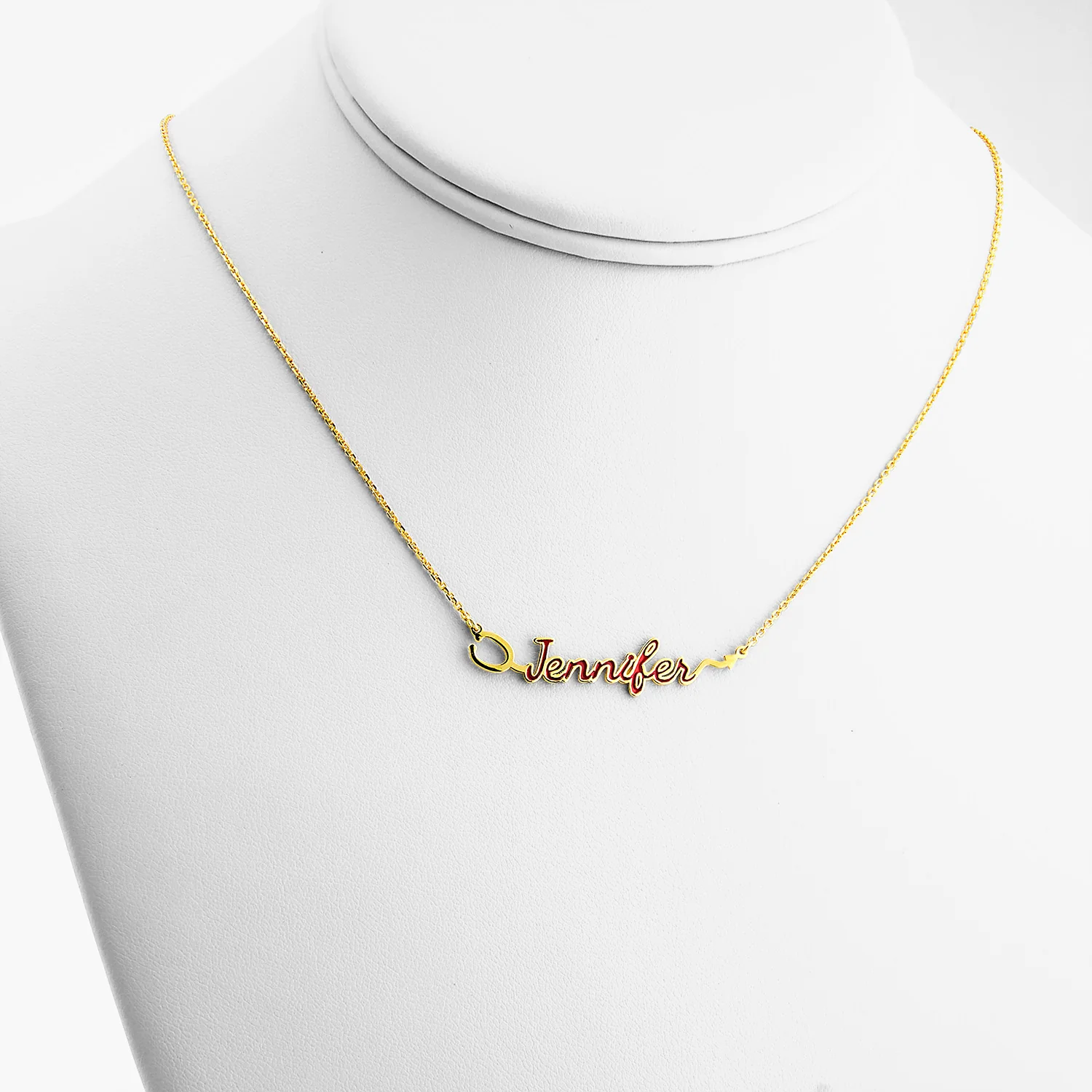 Sterling Silver Enamel Script Name Stethoscope Necklace - Image 6