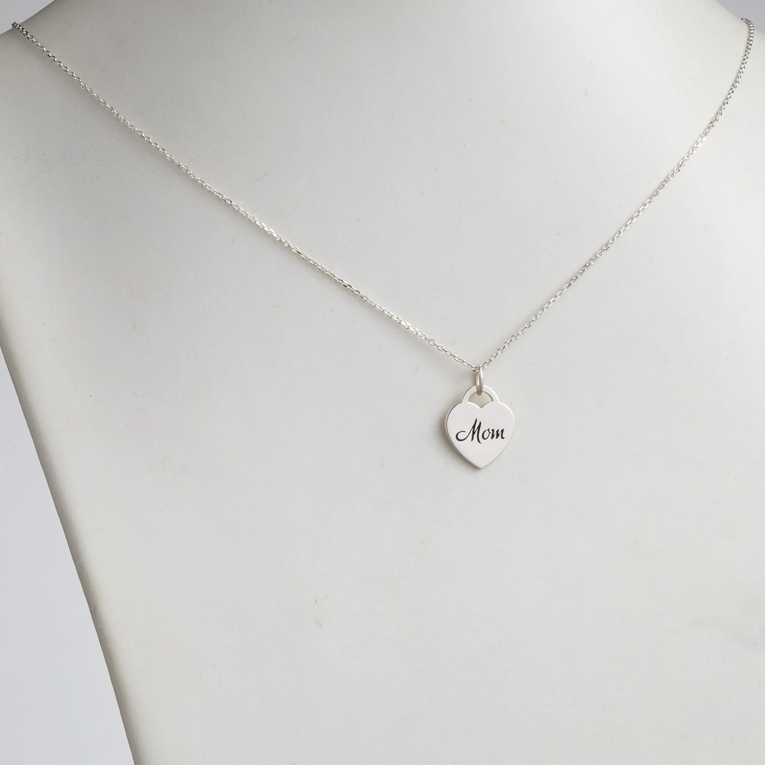 Sterling Silver Engraved Double Heart Necklace - Image 5