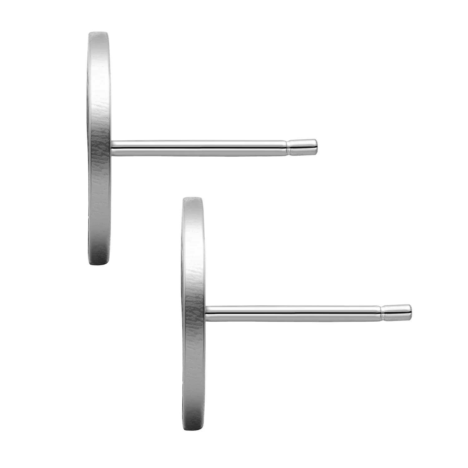 Sterling Silver Engraved Initial Disc Earrings - Image 2