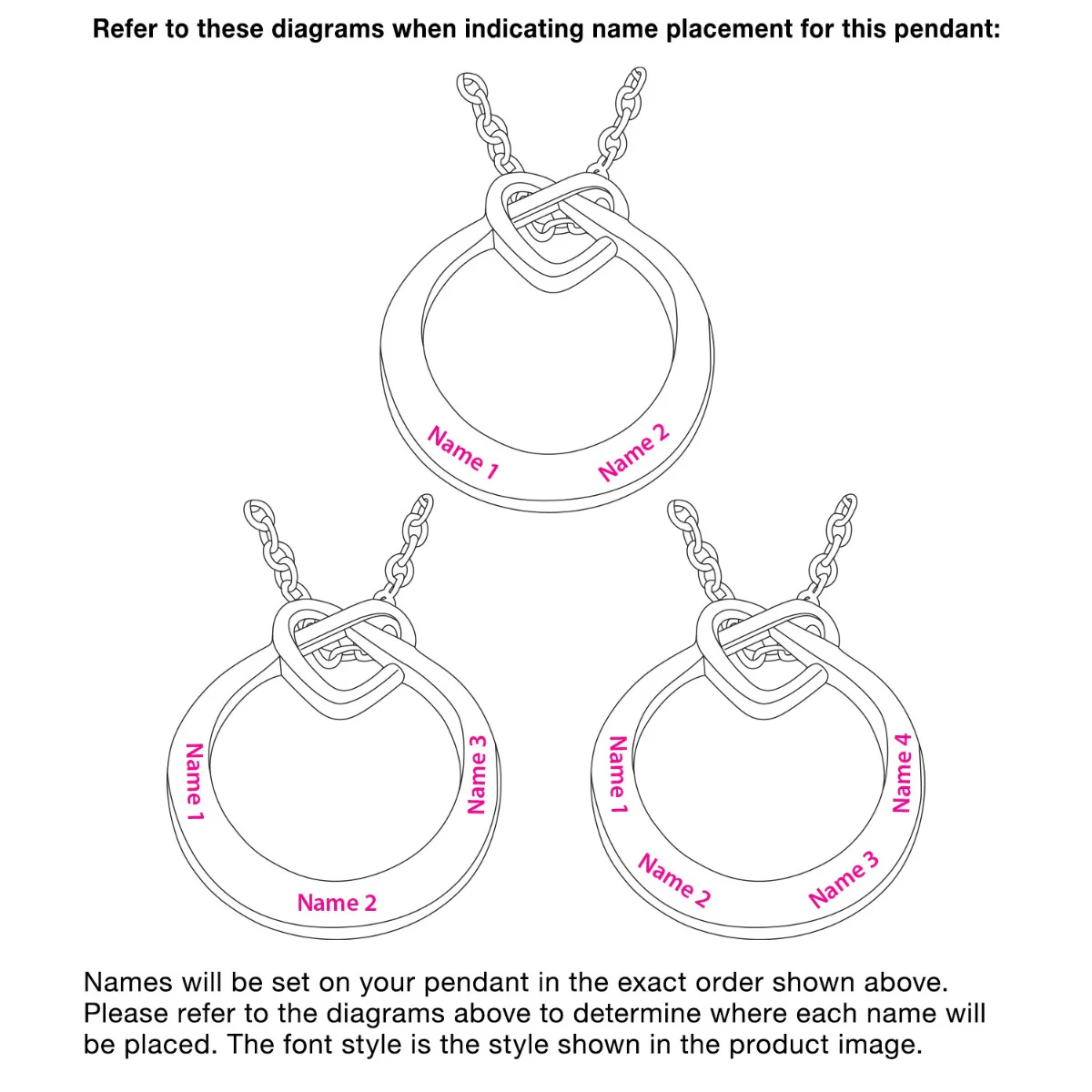 Sterling Silver Engraved Love Knot Circle Necklace - Image 6