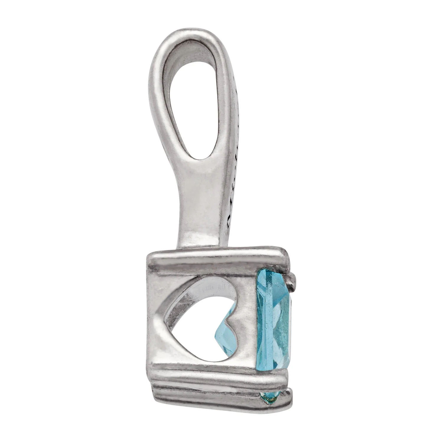 Sterling Silver Engraved Name and Birthstone Charm 2 Piece Pendant - Image 2