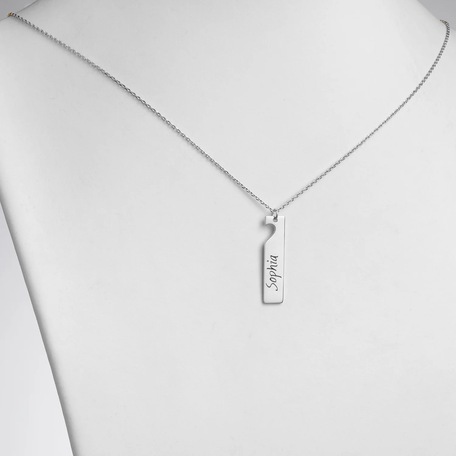 Sterling Silver Engraved Shareable Open Heart Tag Necklace - Image 6