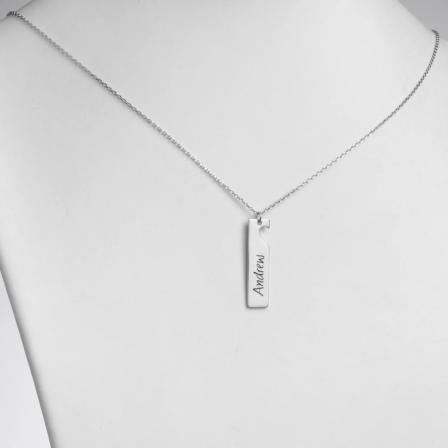 Sterling Silver Engraved Shareable Open Heart Tag Necklace - Image 7