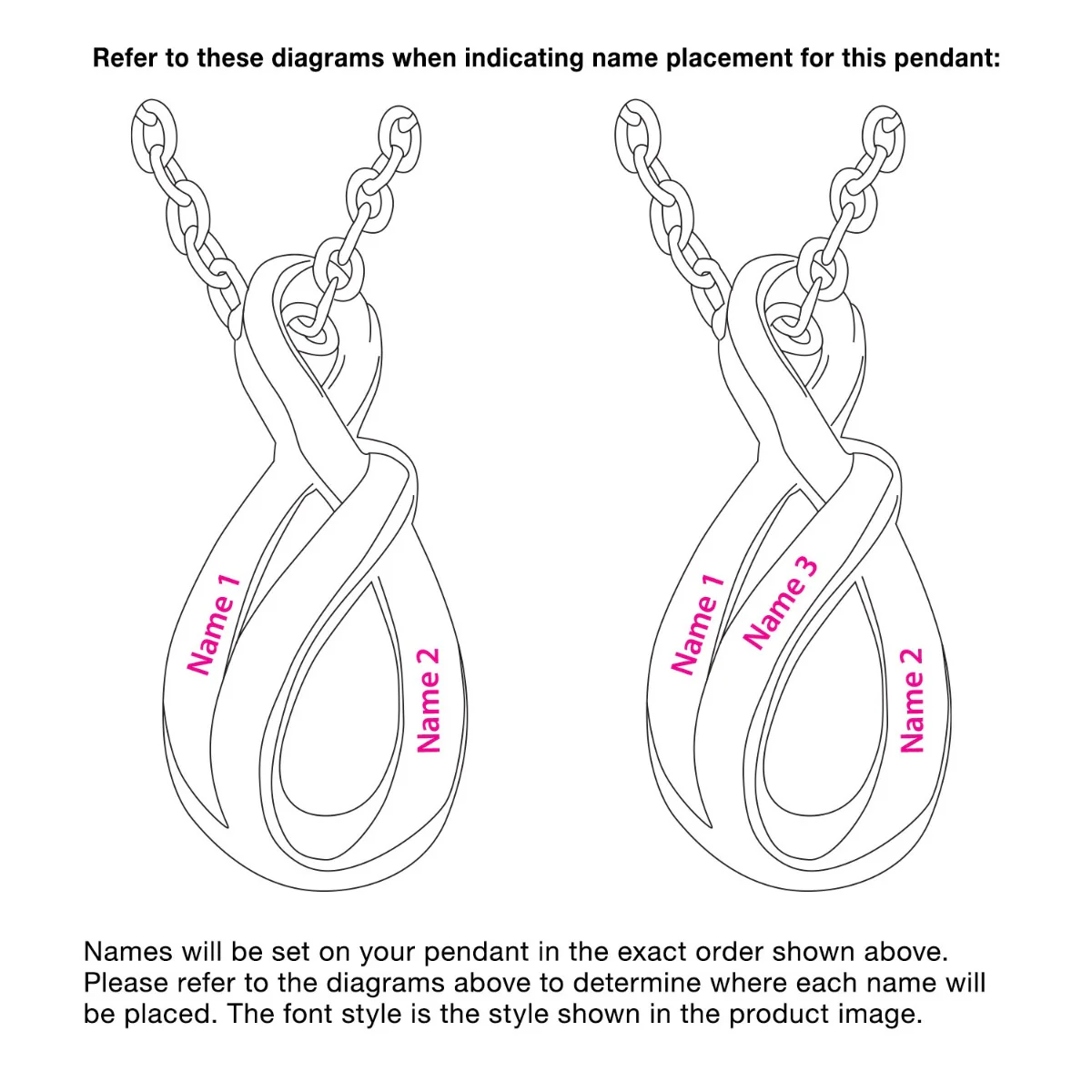 Sterling Silver Engraved Swirl Infinity Necklace - Image 12
