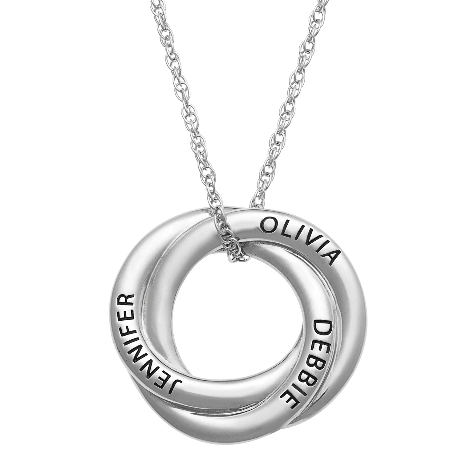 Sterling Silver Family Name Circle Knot Pendant - Image 2