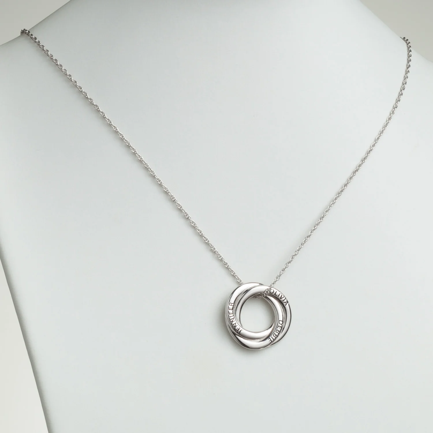 Sterling Silver Family Name Circle Knot Pendant - Image 4