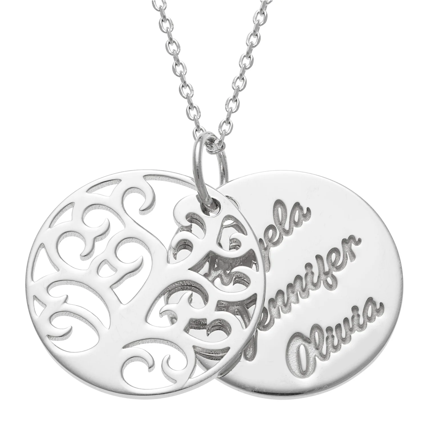 Sterling Silver Family Tree Name Necklace - Image 3