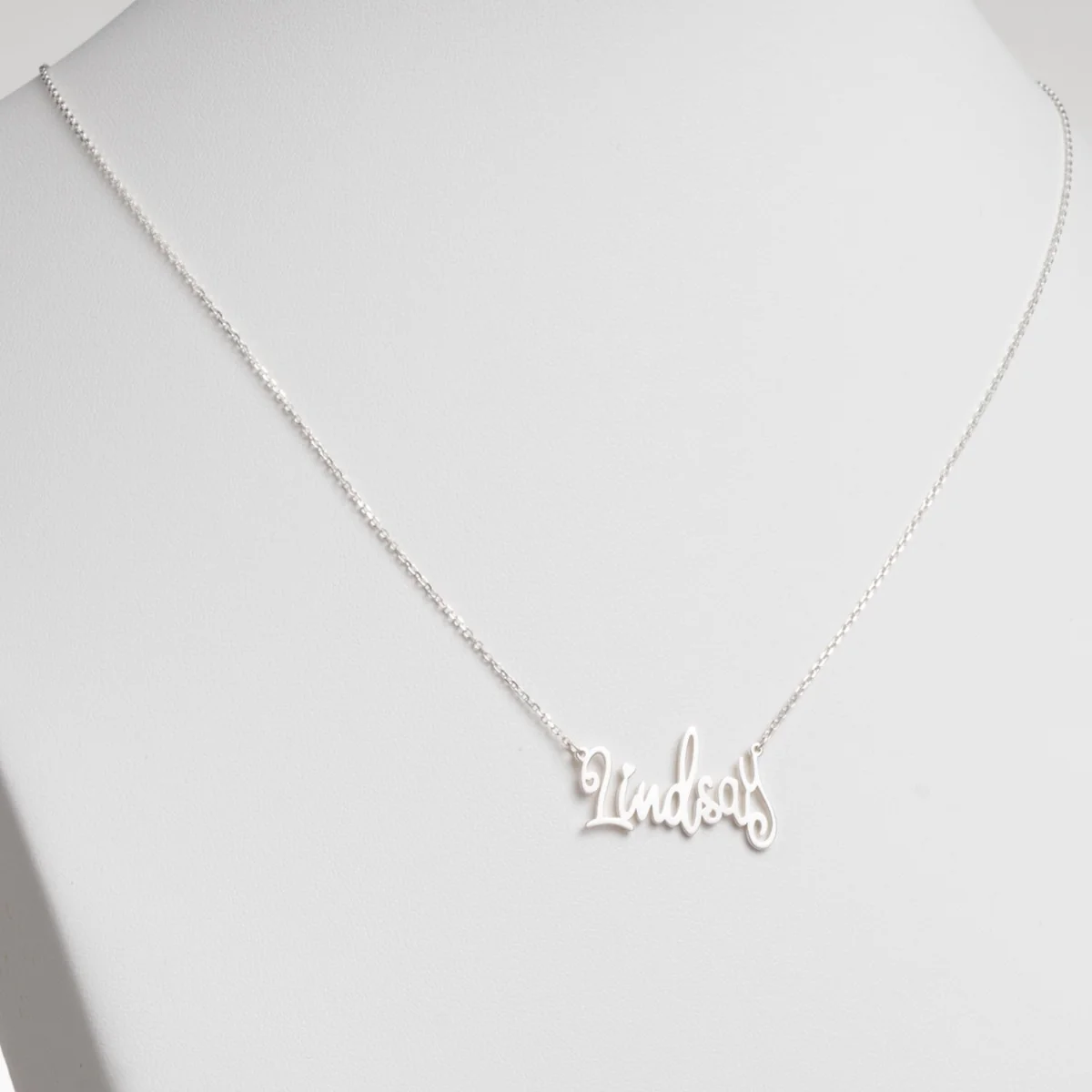 Sterling Silver Fancy Script Name Necklace - Image 2