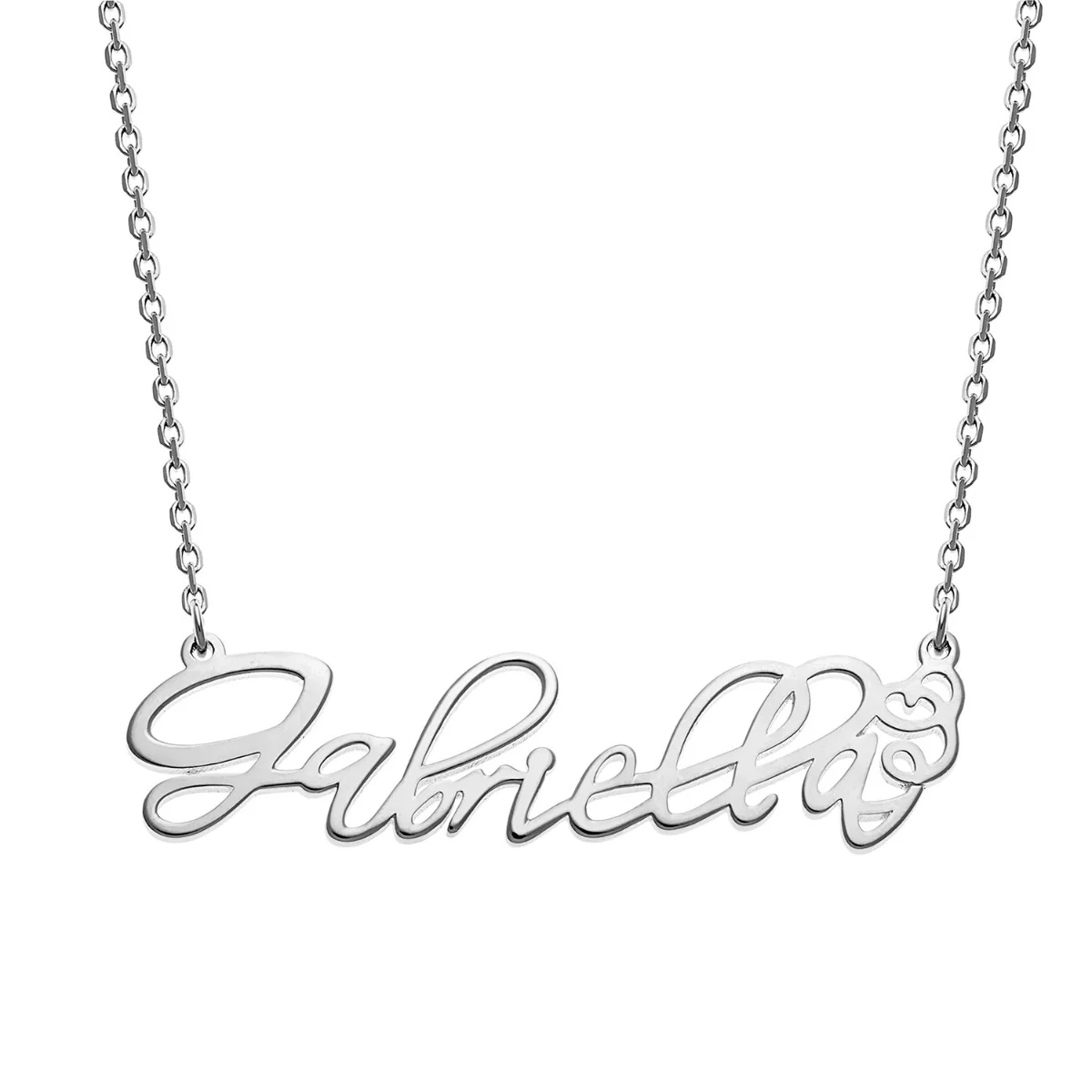 Sterling Silver Fancy Script Name Necklace - Image 2