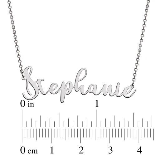 Sterling Silver Fancy Script Name Necklace - Image 4